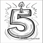 Festive Birthday Number 5 Coloring Pages 2
