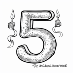 Festive Birthday Number 5 Coloring Pages 4