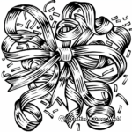 Festive Birthday Ribbon Coloring Pages 2