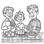 Festive Christmas Feast Table Coloring Pages 2