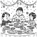 Festive Christmas Feast Table Coloring Pages 3