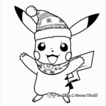 Festive Christmas Pikachu Coloring Pages 1