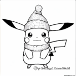 Festive Christmas Pikachu Coloring Pages 2