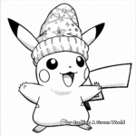 Festive Christmas Pikachu Coloring Pages 3