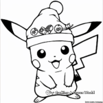 Festive Christmas Pikachu Coloring Pages 4