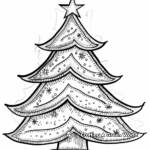 Festive Felt Christmas Tree Coloring Pages 1