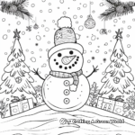 Festive Frosty the Snowman Christmas Scene Coloring Pages 4
