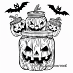 Festive Mason Jar Coloring Pages for Halloween 1