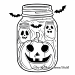 Festive Mason Jar Coloring Pages for Halloween 3
