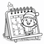 Festive New Year Calendar Coloring Pages 1