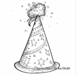 Festive New Year's Party Hat Coloring Pages 1