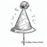 Festive New Year's Party Hat Coloring Pages 3