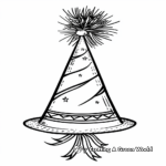 Festive New Year's Party Hat Coloring Pages 4