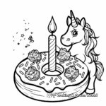Festive Unicorn Donut Coloring Pages for Birthday Parties 2