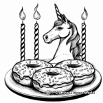 Festive Unicorn Donut Coloring Pages for Birthday Parties 3