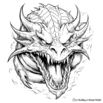 Fierce Fire-Breathing Dragon Head Coloring Pages 1