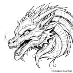 Fierce Fire-Breathing Dragon Head Coloring Pages 2