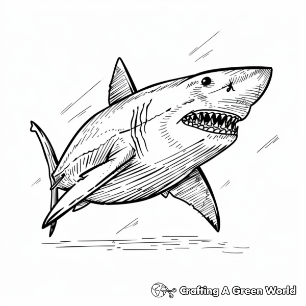 Fierce Great White Shark Coloring Pages 1