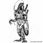 Fierce Xenomorph Warrior Coloring Pages 1