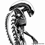 Fierce Xenomorph Warrior Coloring Pages 4