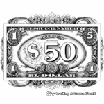 Fifty Dollar Bill Coloring Pages for Advanced Artists 3