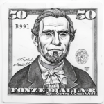 Fifty Dollar Bill Coloring Pages for Advanced Artists 4