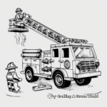 Firefighter’s Lego Firetruck Coloring Pages 1