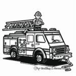 Firefighter’s Lego Firetruck Coloring Pages 2