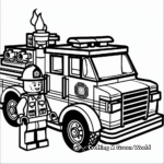 Firefighter’s Lego Firetruck Coloring Pages 4