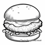 Fish Burger and Tartar Sauce Coloring Pages 1
