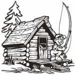 Fishing Cabin Coloring Pages 1
