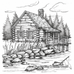 Fishing Cabin Coloring Pages 2