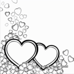 Floral Background Two Hearts Coloring Pages 3