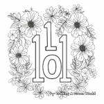 Floral Design Numbers 1-10 Coloring Pages 1