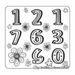 Floral Design Numbers 1-10 Coloring Pages 3