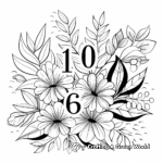 Floral Design Numbers 1-10 Coloring Pages 4