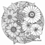 Floral Geometric Mandala Coloring Pages 2