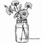 Floral Mason Jar Coloring Pages 3