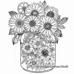 Floral Mason Jar Coloring Pages 4