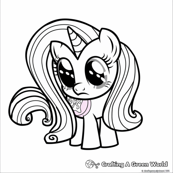 Fluttershy in Equestria: My Little Pony Coloring Pages 1