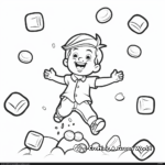 Flying Jellybeans for the Candy Lovers Coloring Page 1