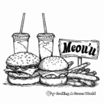 Food Court Menu Coloring Pages: multifood experience 1