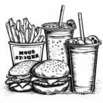 Food Court Menu Coloring Pages: multifood experience 3
