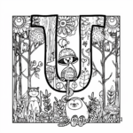 Forest Animals U Letter Coloring Pages 3