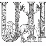 Forest Animals U Letter Coloring Pages 4