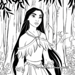 Forest-Scene Pocahontas Coloring Pages 2