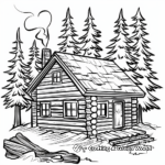 Forest Scene with Cabin Coloring Pages 3