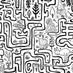 Forest Wildlife Maze Coloring Pages for Nature Lovers 3