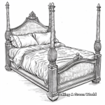 Four Poster Bed Royal-Themed Coloring Pages 2