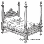 Four Poster Bed Royal-Themed Coloring Pages 4